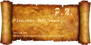 Pinczker Nónusz névjegykártya