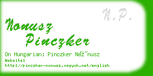 nonusz pinczker business card